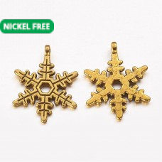 Snowflake Charm - Gold Tone Pack of 2